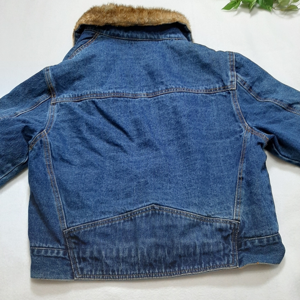 Excelled Collection Faux Fur Trim Jean Jacket M - Picture 4 of 11